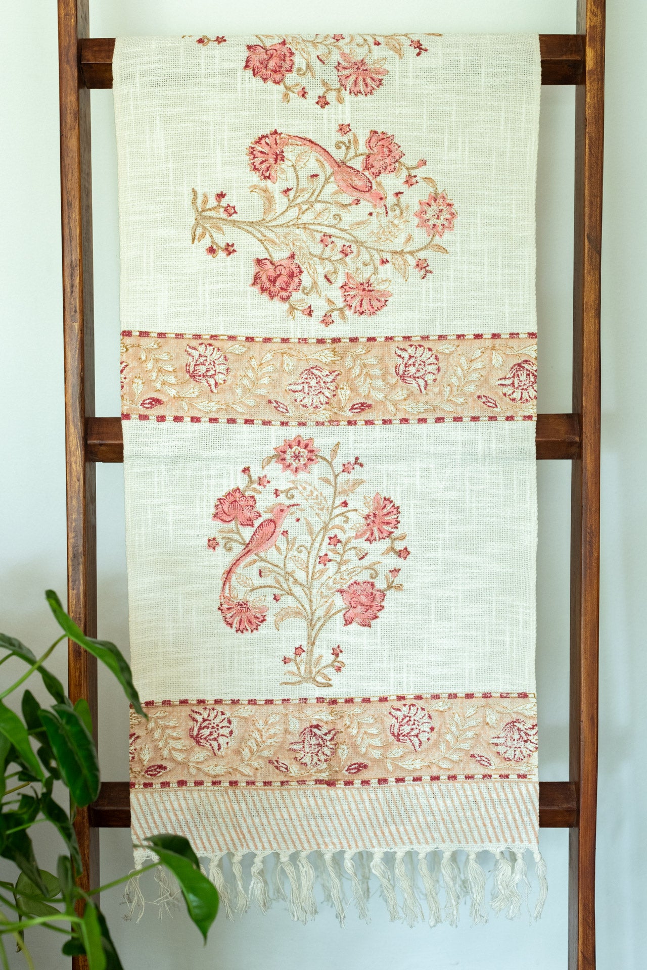 Hand Block printed TNT table runner-Jute