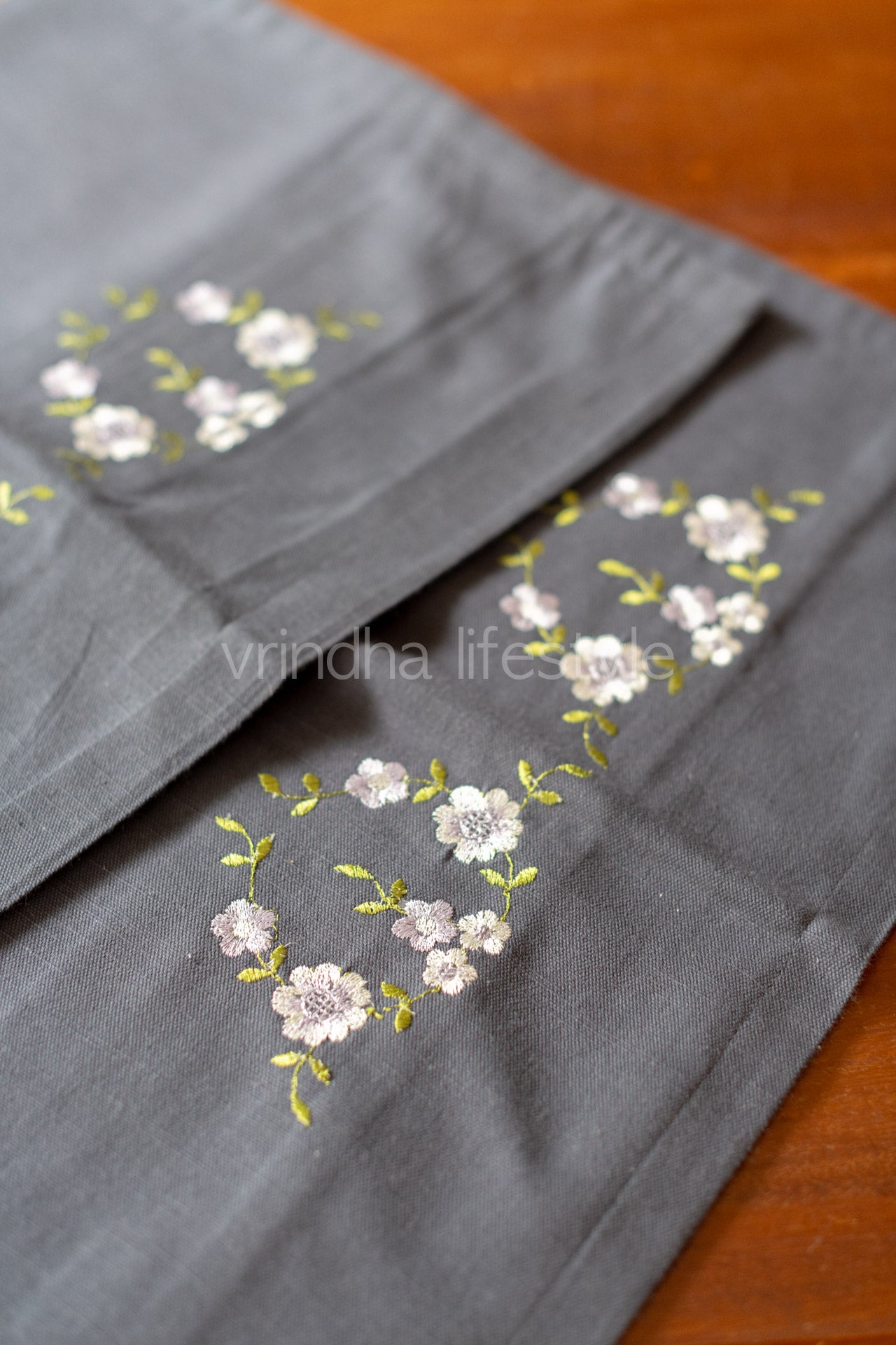 Cotton pillow covers with embroidery -set of 2