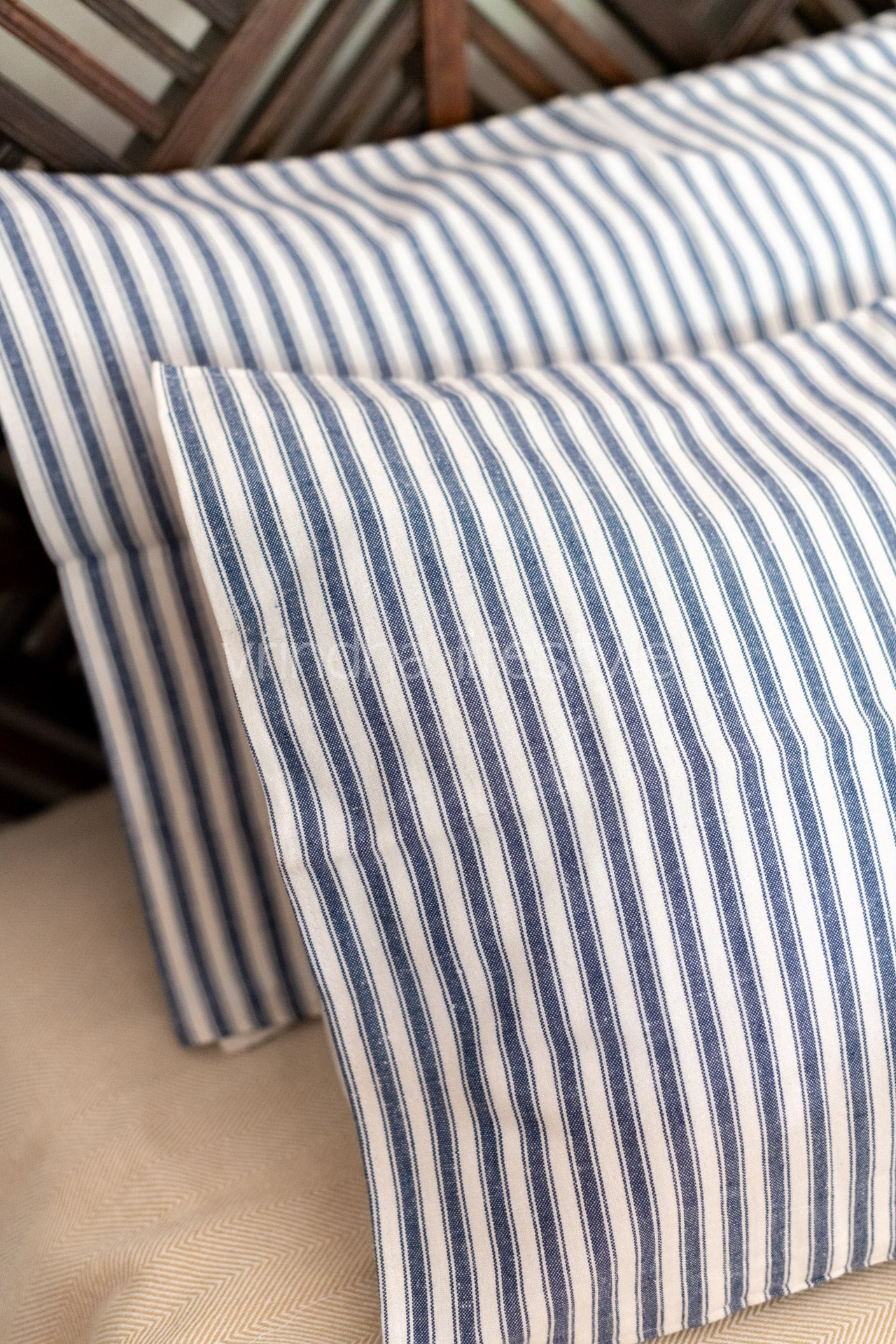 Woven cotton pillow cover-set of 2