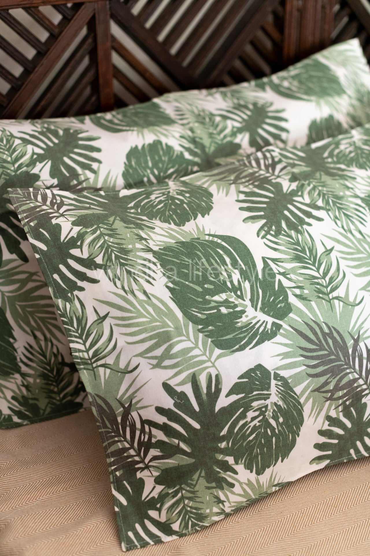 Printed cotton pillow cover-set of 2