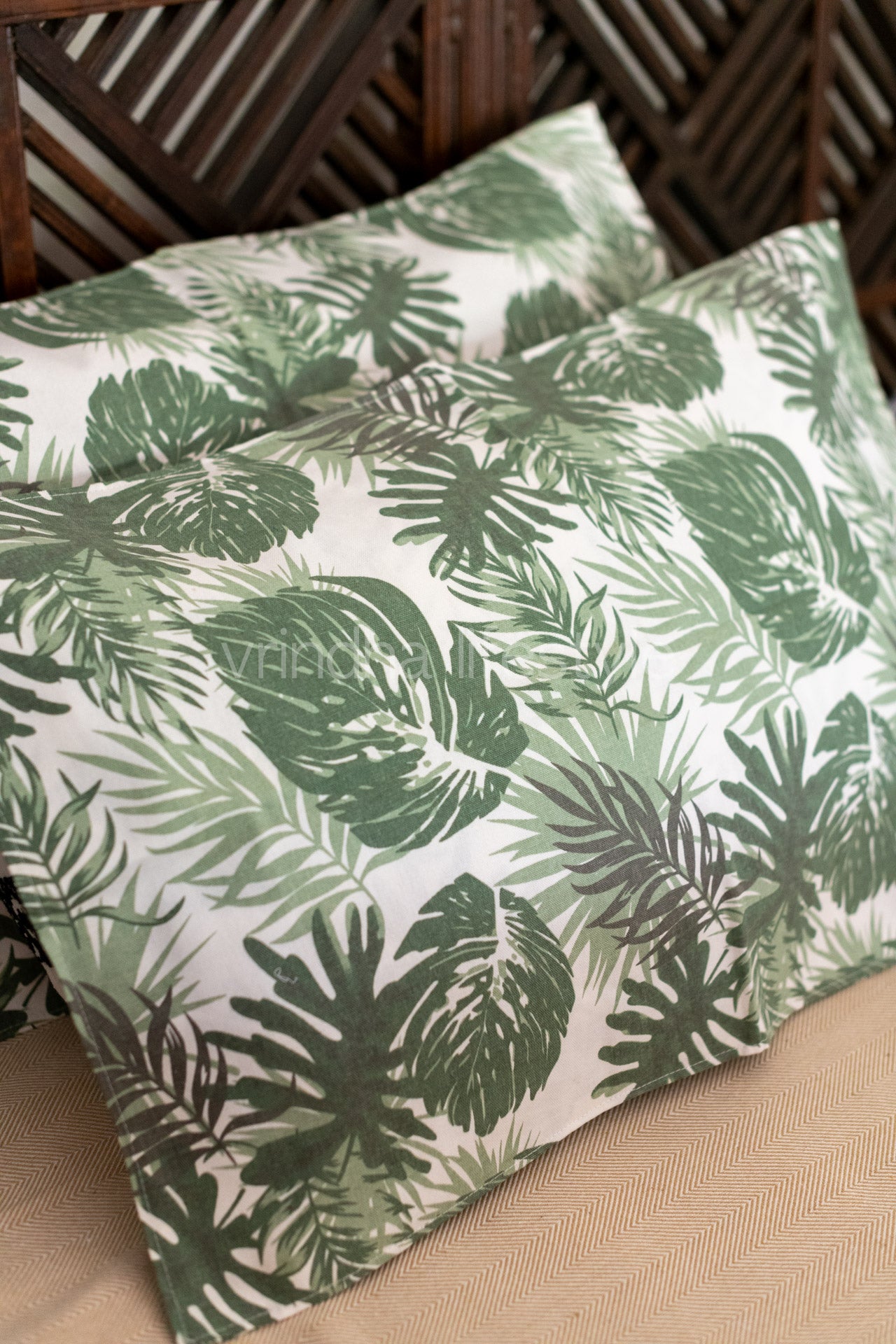 Printed cotton pillow cover-set of - Main Image