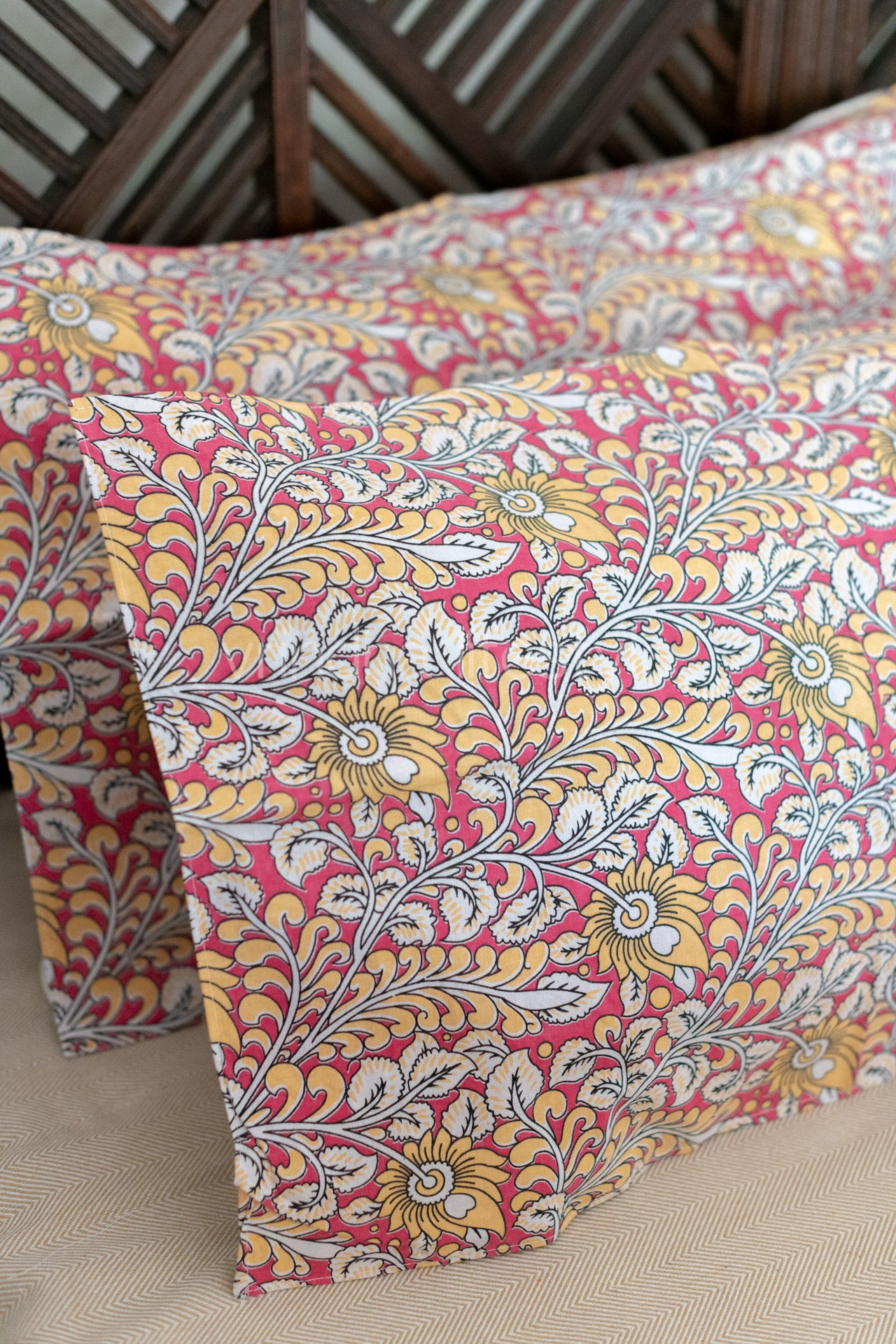 Printed cotton pillow cover-set of 2