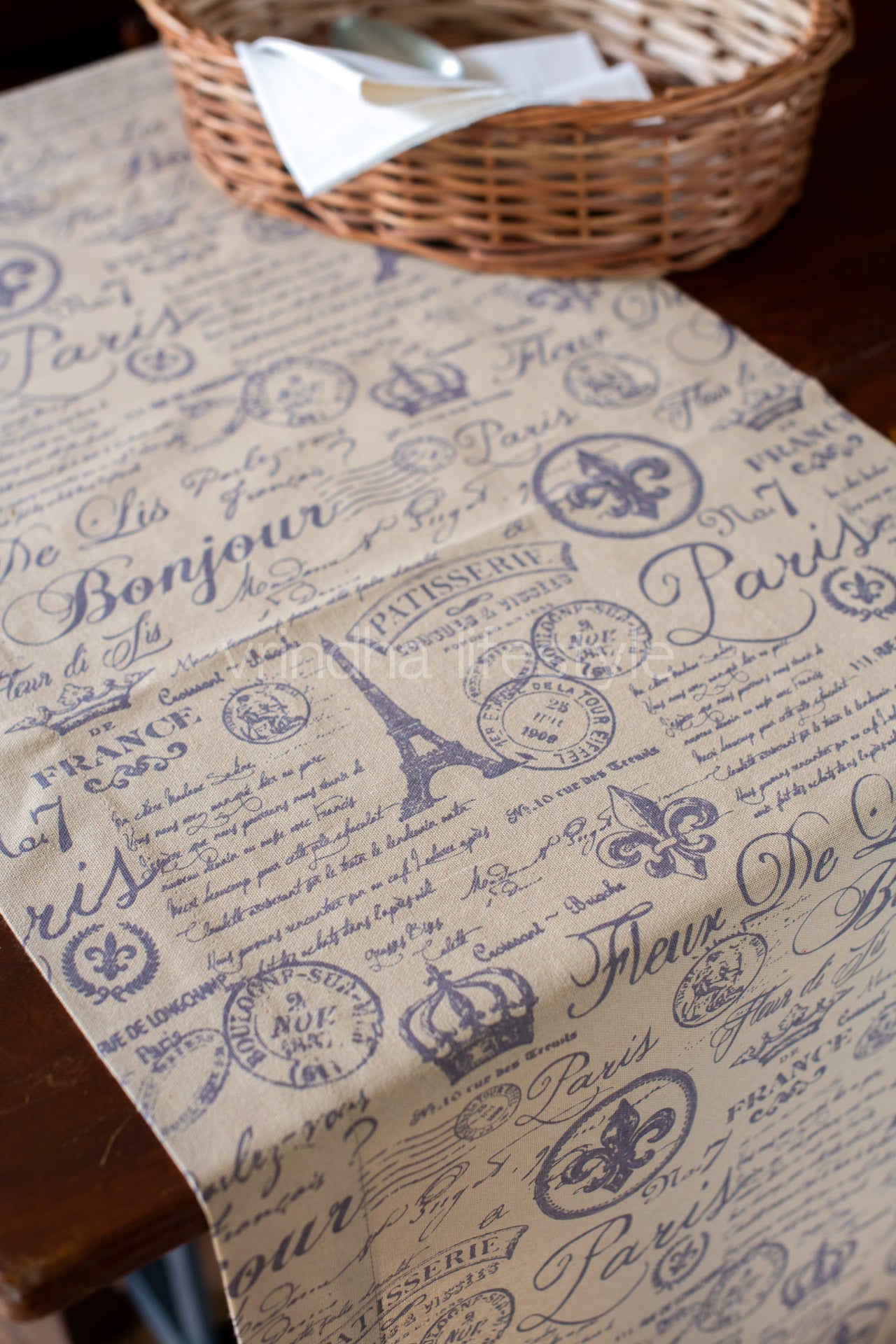 Cotton printed table runner -15x54 inches -customisable
