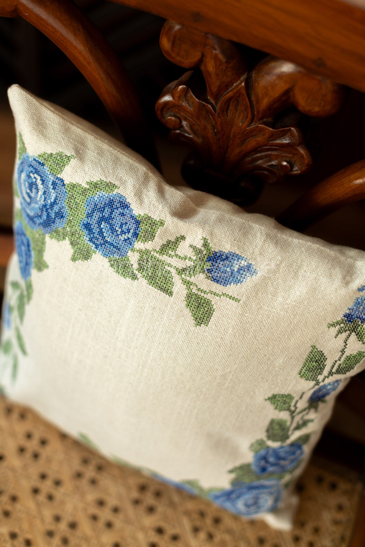 Cotton cushion cover with embroidery -Single unit- 12x12-customisable