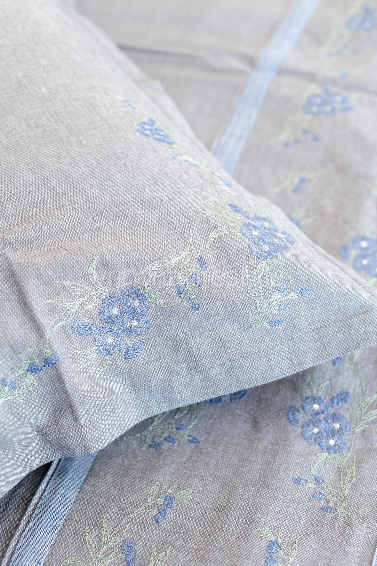 COTTON BED SHEET with cotton pillow covers with embroidery-Single