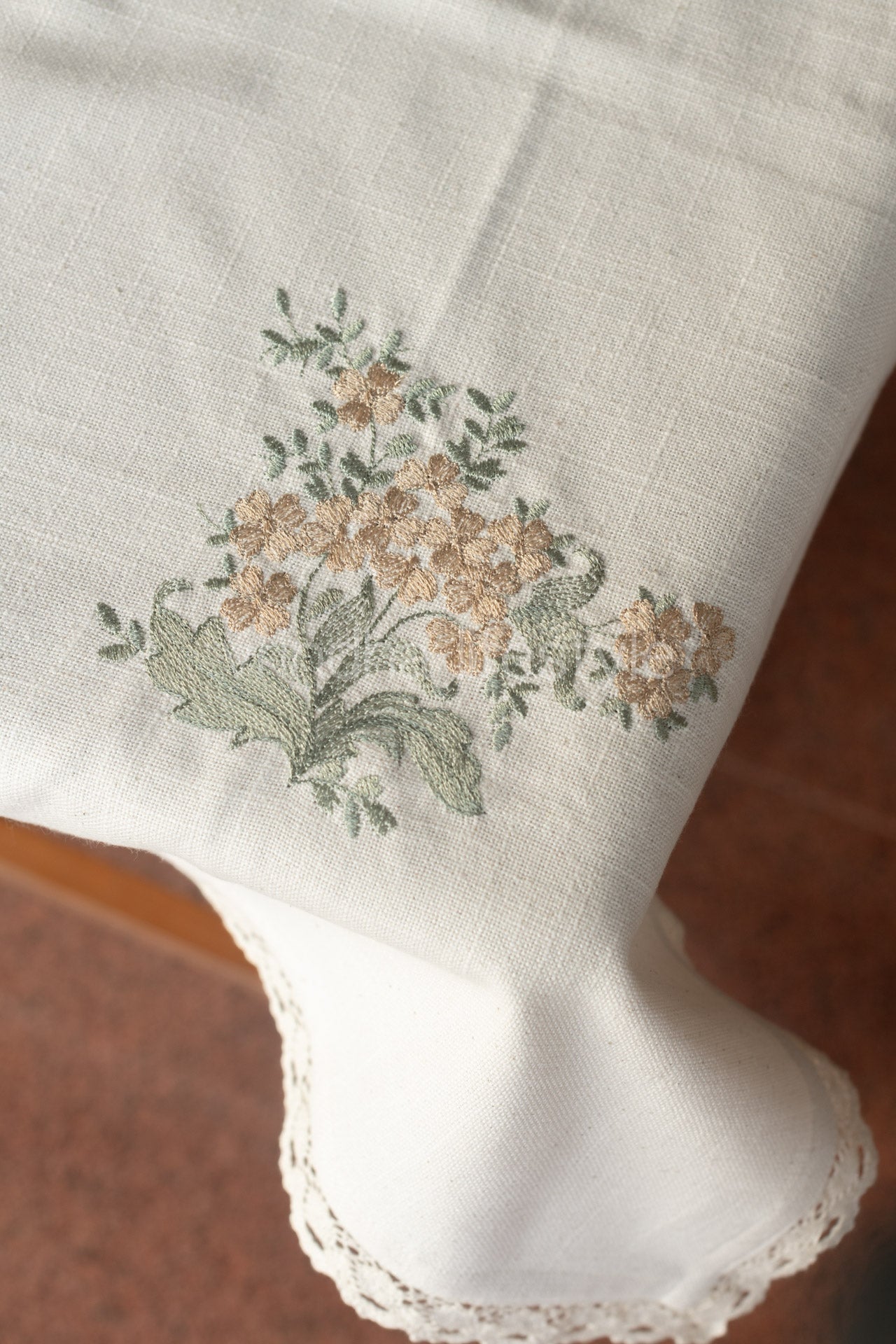 COTTON TABLE CLOTH with embroidery -Square -coffee table cover-customisable