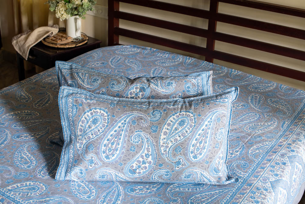 PAISLEY PRINT COTTON BEDSHEET SET-Queen size
