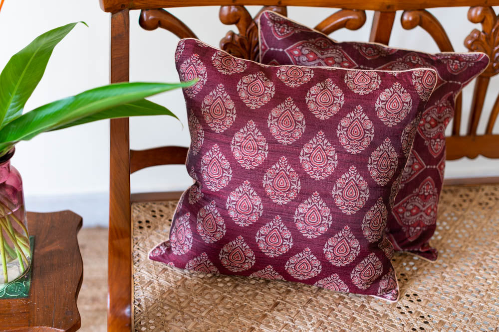 ETHNIC PURE SILK CUSHION COVERS--16 x 16 inches (Single unit)
