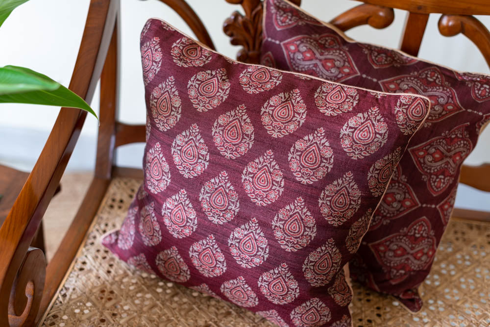 ETHNIC PURE SILK CUSHION COVERS--16 x 16 inches (Single unit)