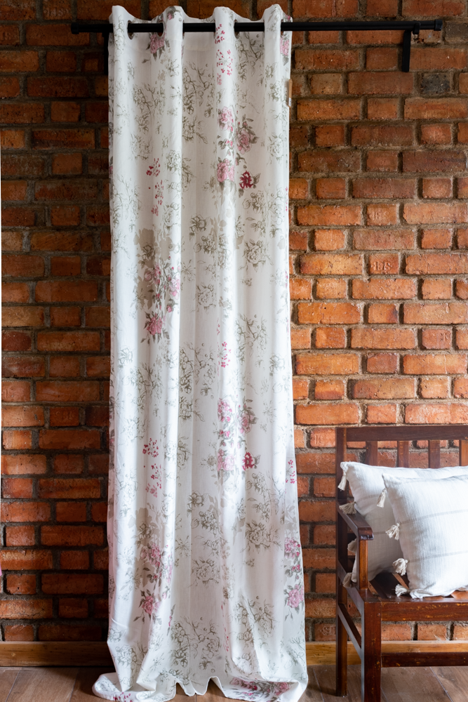 COTTON PRINTED FLORAL CURTAINS-7 Feet-Single unit