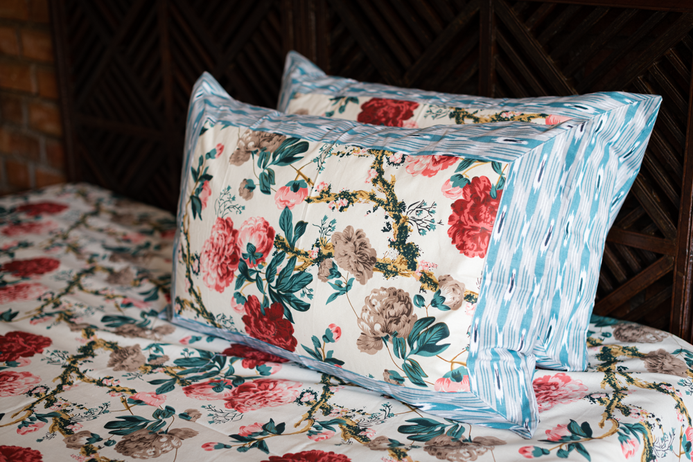 FLORAL PRINT COTTON BEDSHEET-King size