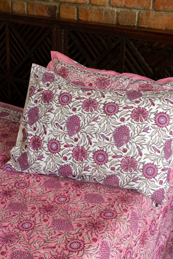 PREMIUM COTTON HAND BLOCK PRINTED BEDSHEET SET-Queen size