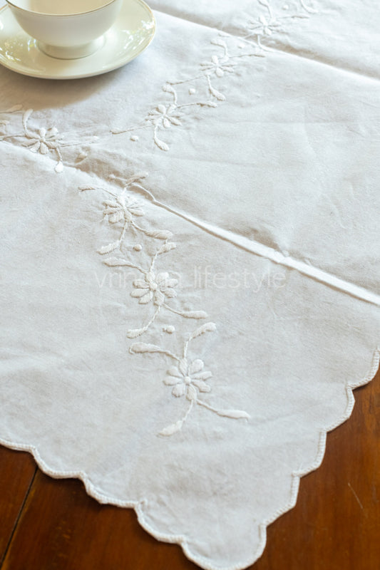 COFFEE TABLE CLOTH with hand embroidery -29x29 inches