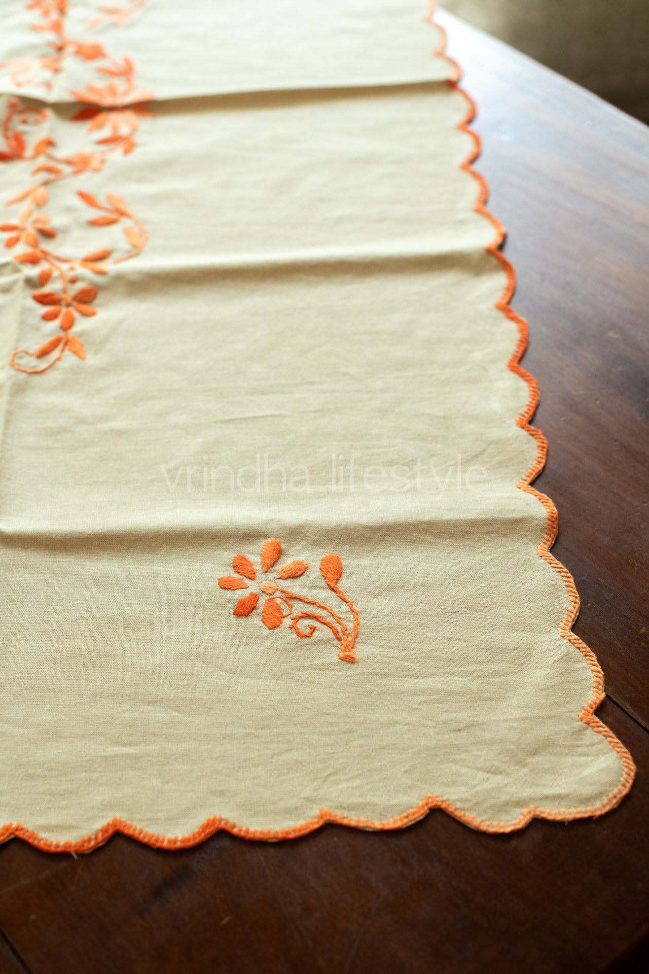 COFFEE TABLE CLOTH with hand embroidery -29x29 inches