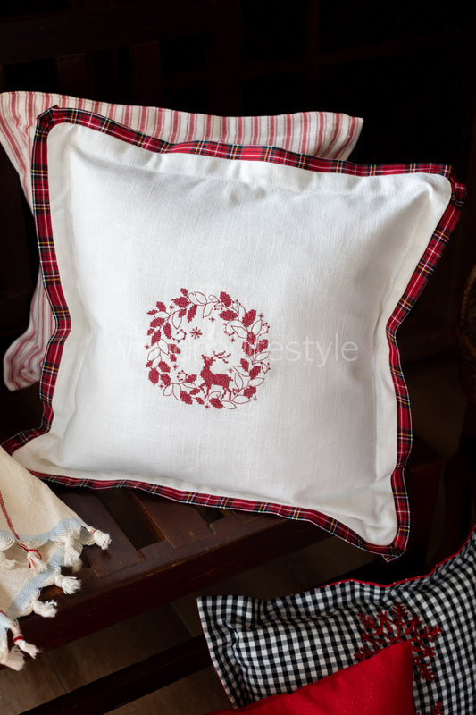 Cross stitch embroidered cushion cover-Single unit-customisable