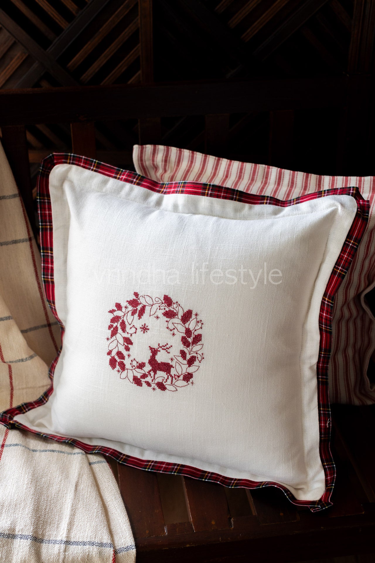 Cross stitch embroidered cushion cover-Single unit-customisable