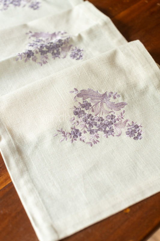 Cotton table runner with embroidery -13x48 inches-customisable