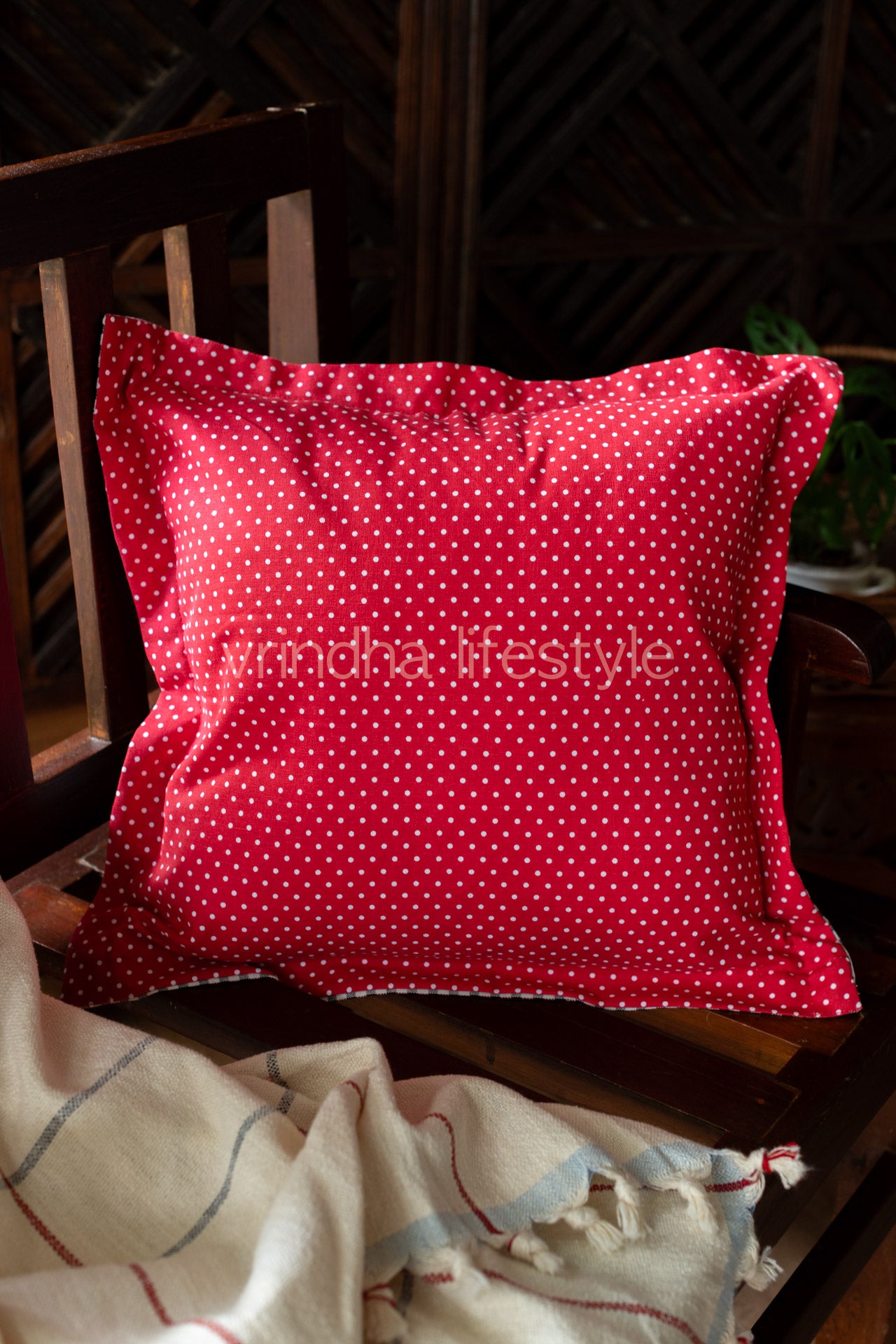 Cotton cushion cover with  embroidery,reversible -Single unit- 16x16 inches( Customisable)