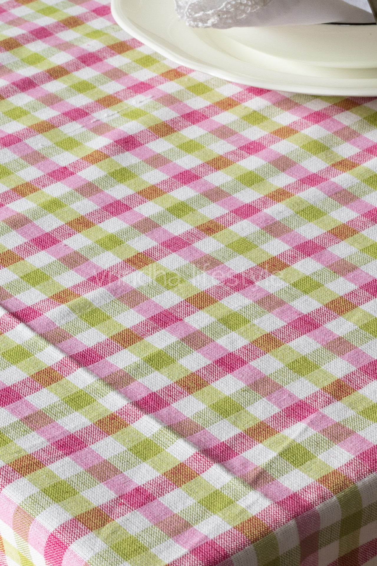 PASTEL GINGHAM TABLE CLOTH-6 to 8 seater,Customisable