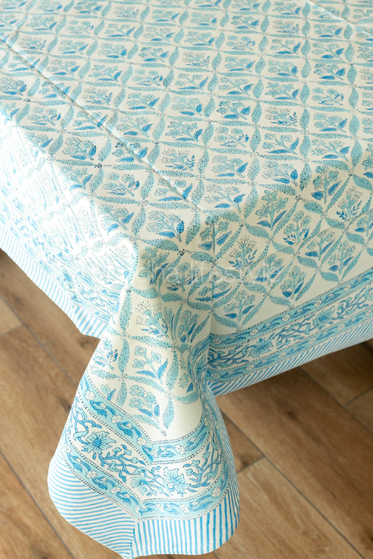 Hand block printed table cloth 6 seater-canvas fabric