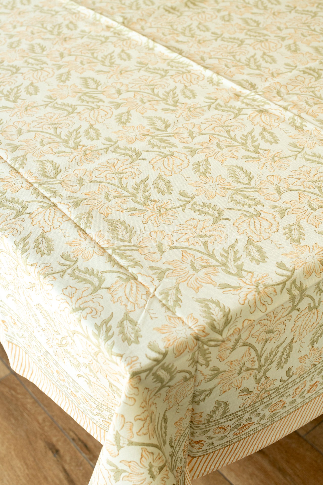 Hand block printed table cloth 8 seater-canvas fabric
