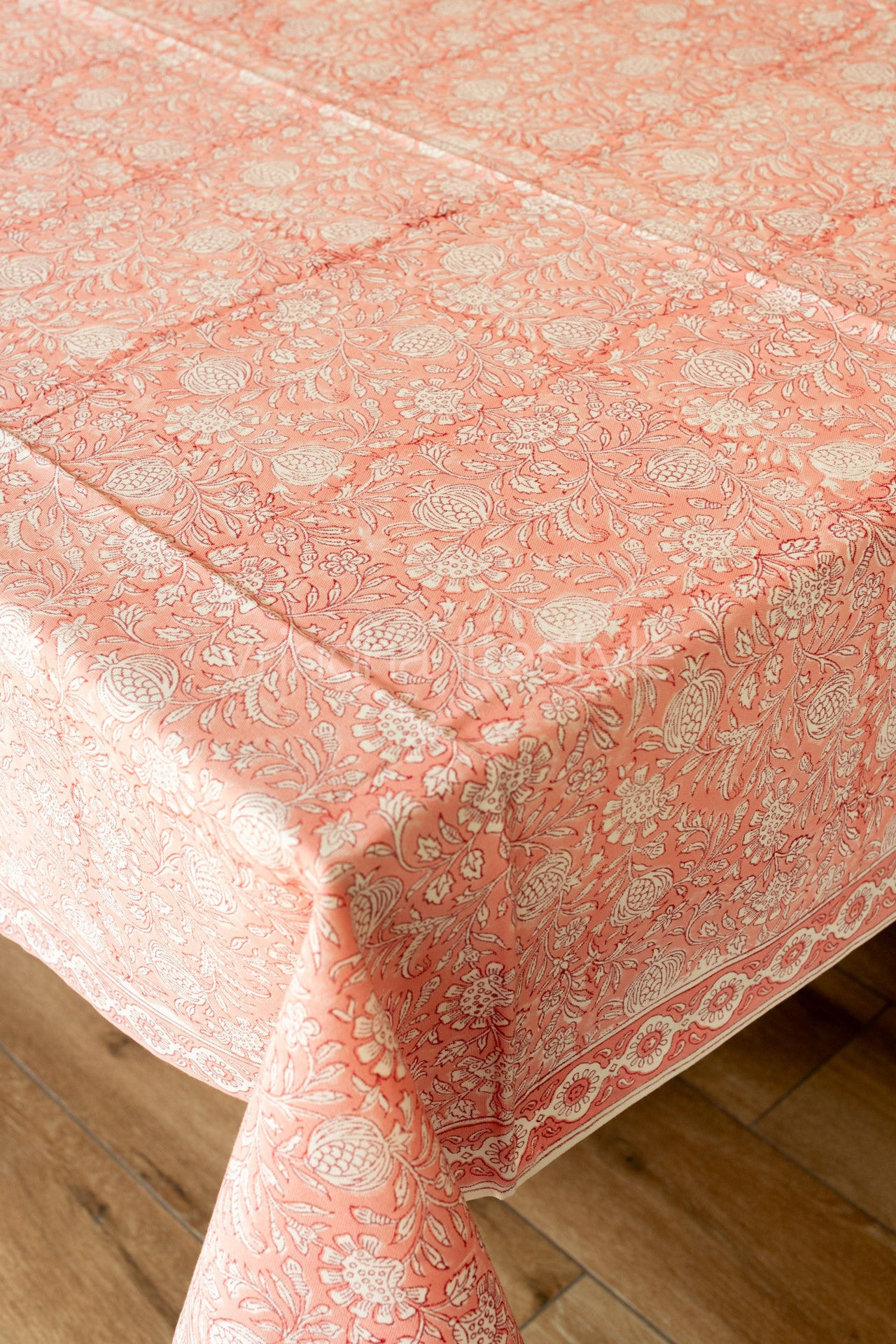 Hand block printed table cloth 8 seater-canvas fabric
