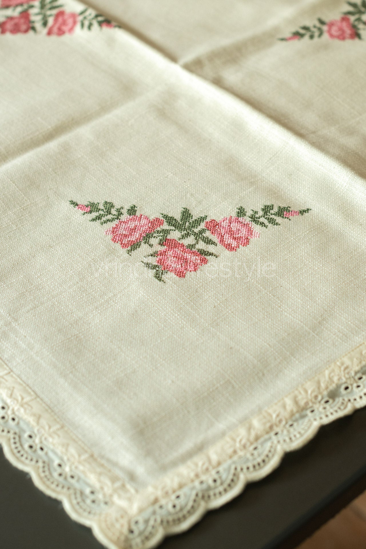 COFFEE TABLE CLOTH with embroidery -29x29 inches-customisable