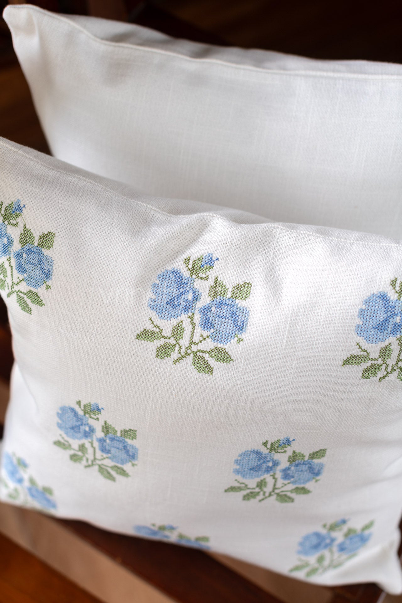 Cotton cushion cover with embroidery -Single unit- 16x16 inches( Customisable)