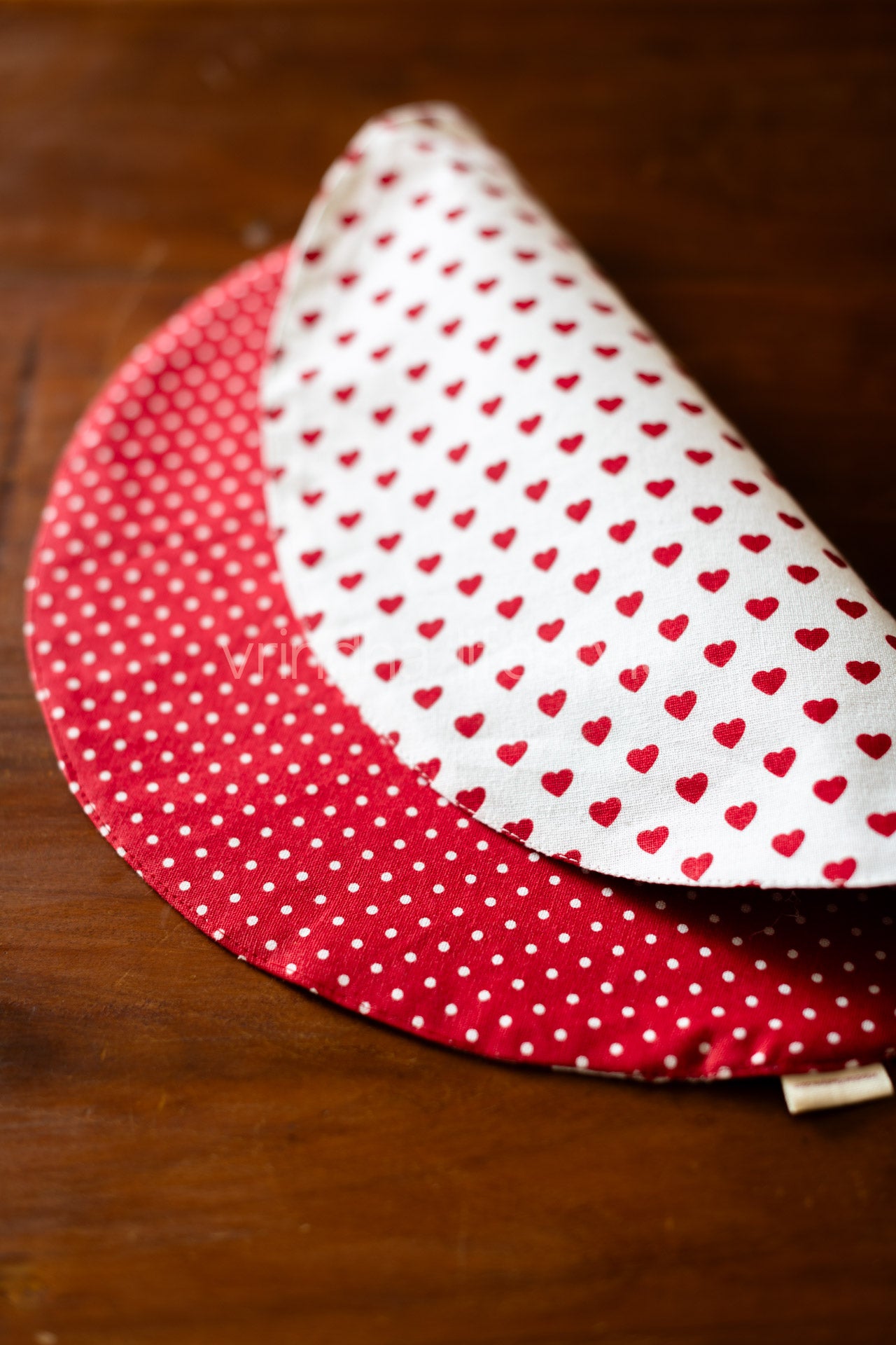 ROUND COTTON PLACEMATs ,reversible-16 inches-Set of 2