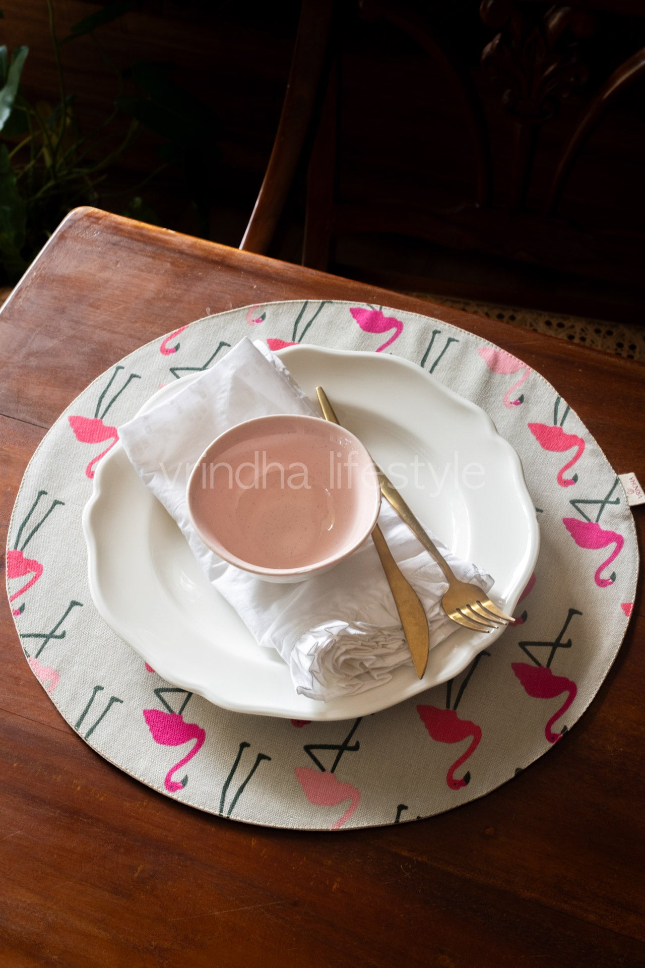 ROUND COTTON PLACEMATS ,16 inches-Set of 2