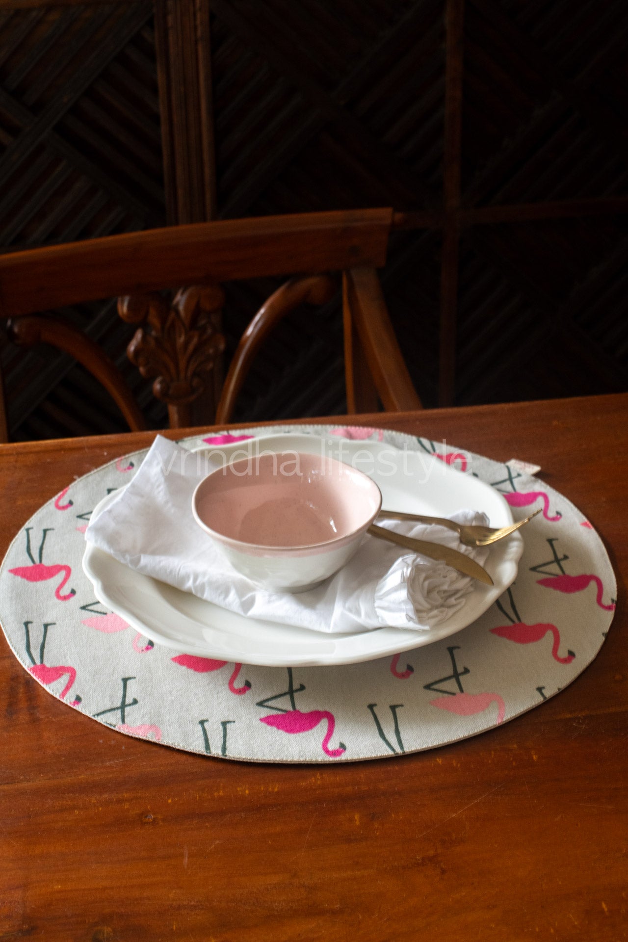 ROUND COTTON PLACEMATS ,16 inches-Set of 2