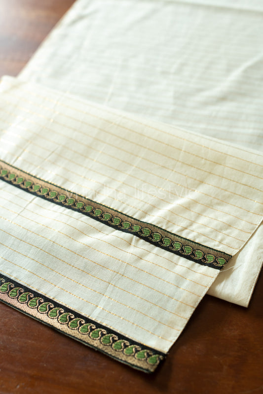 Cotton lurex table runner -13x44-coffee table runner