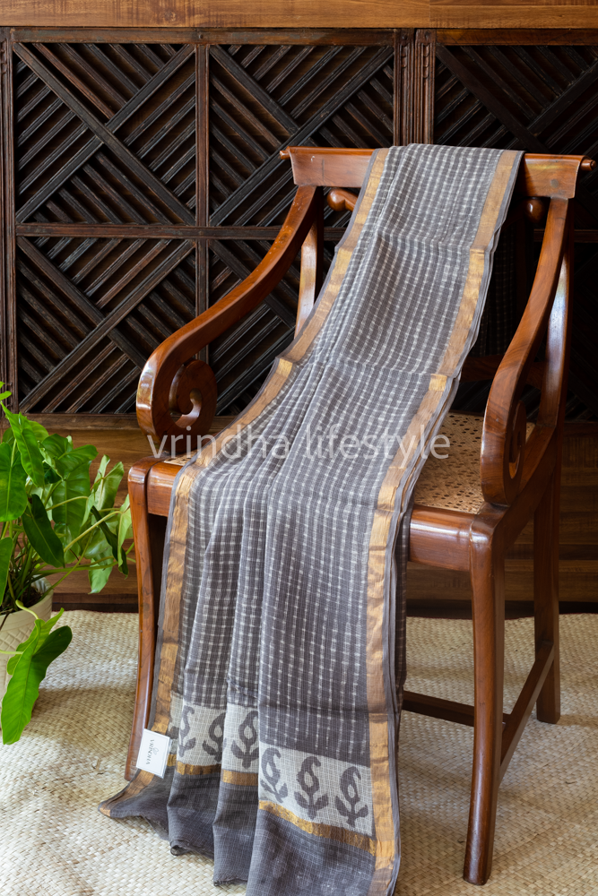 HAND BLOCK PRINTED KOTA DORIA SAREE