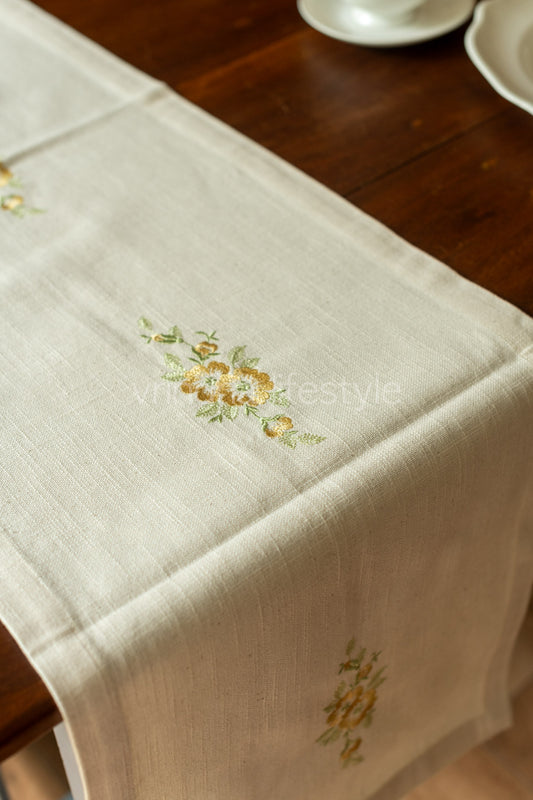 Cotton table runner with embroidery -13x58 inches-customisable