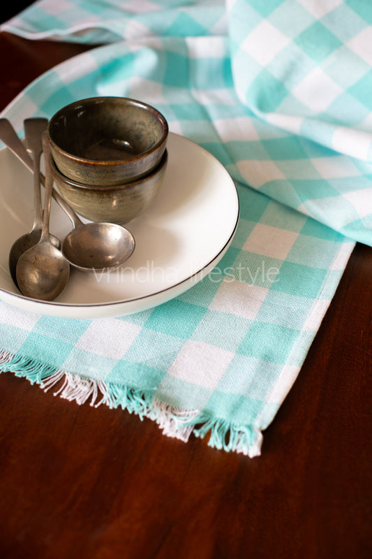 COTTON BUFFALO CHECKS TABLE RUNNER -4/6 seater