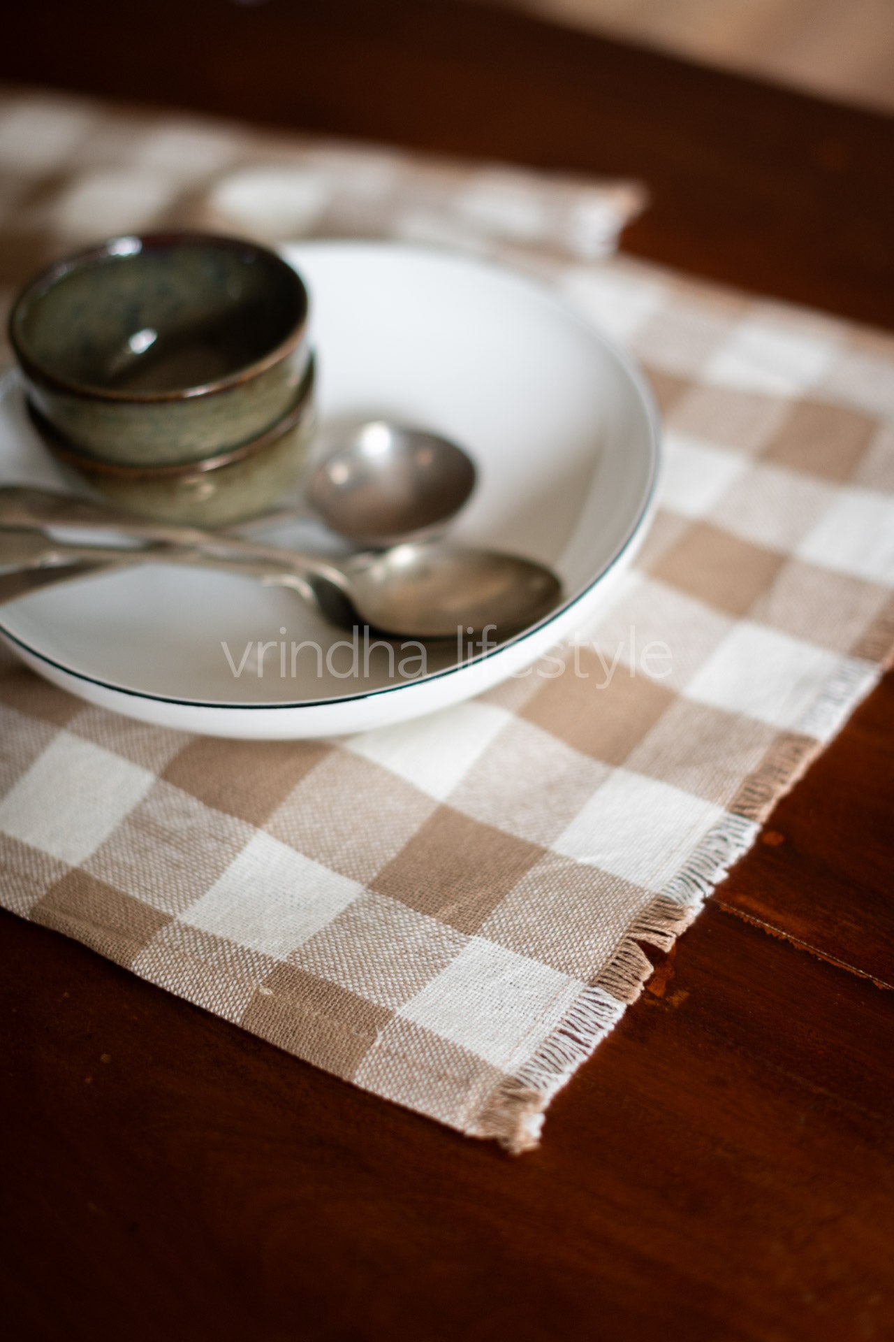 COTTON BUFFALO CHECKS TABLE RUNNER