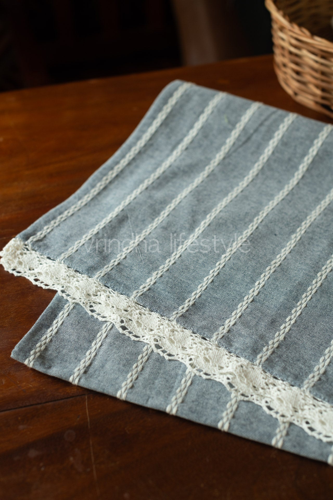 Fridge top cover-Cotton with lace detailing-customisable