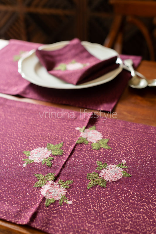 Cotton table runner with embroidery - 13x90 inches-customisable