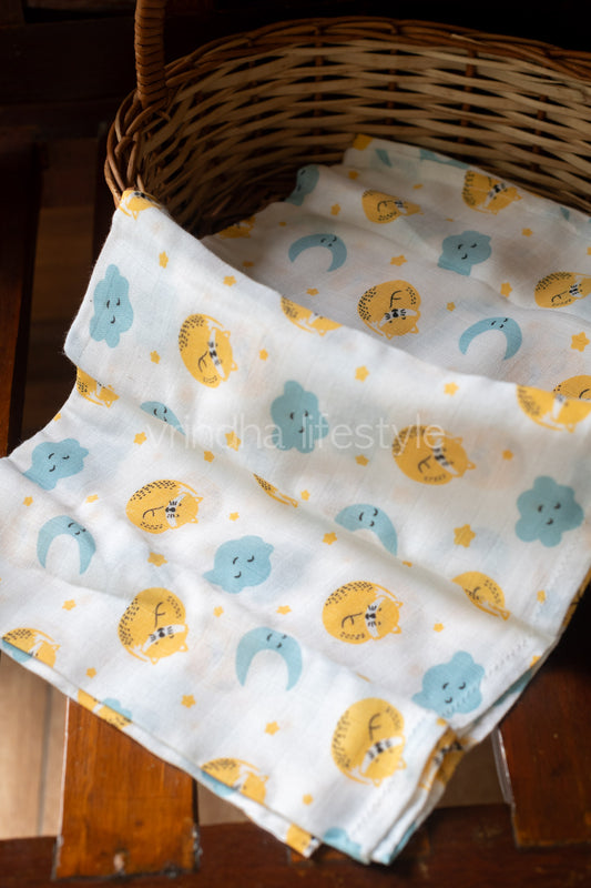 Cotton Muslin swaddle wrap-Single unit
