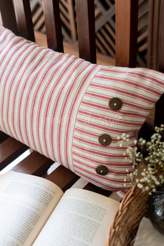HANDLOOM COTTON LUMBAR CUSHION COVER ( Single unit )