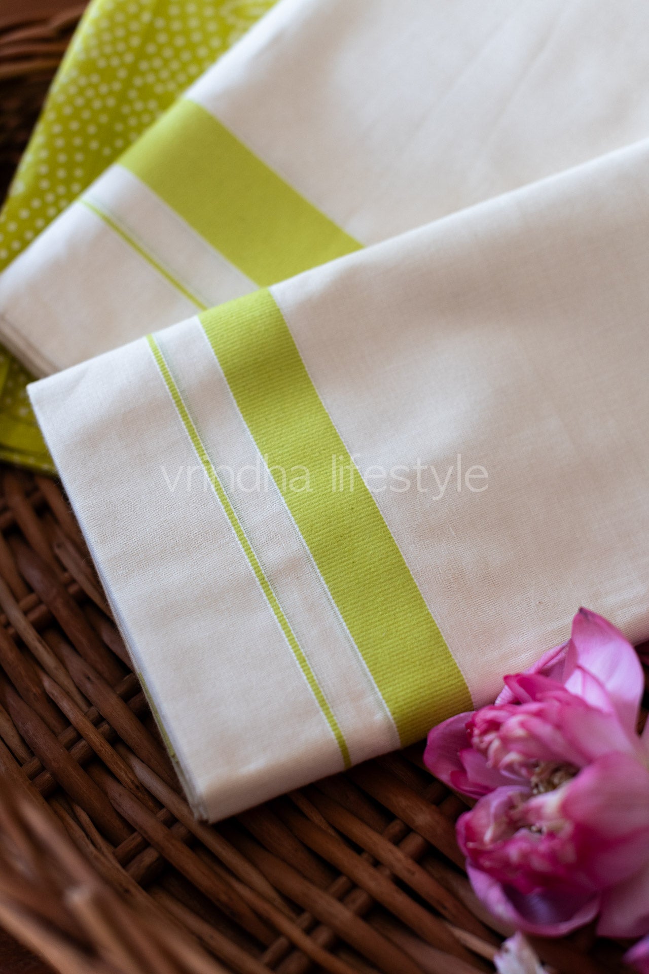 KERALA SET MUNDU-Lime green