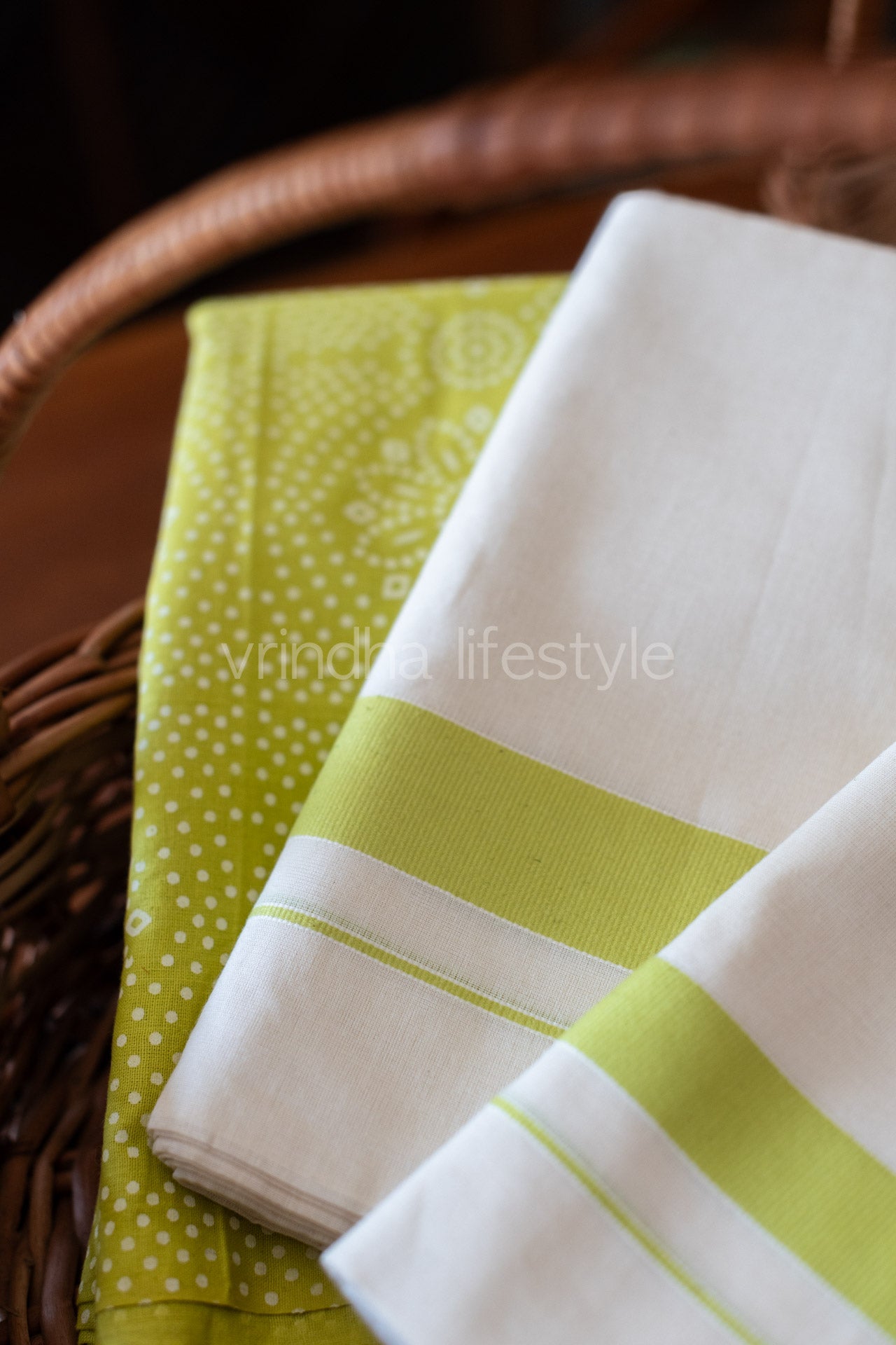 KERALA SET MUNDU-Lime green