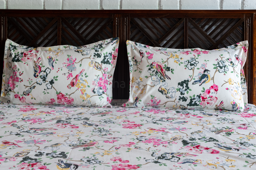 ANOKHI-Cotton floral king size bedsheet