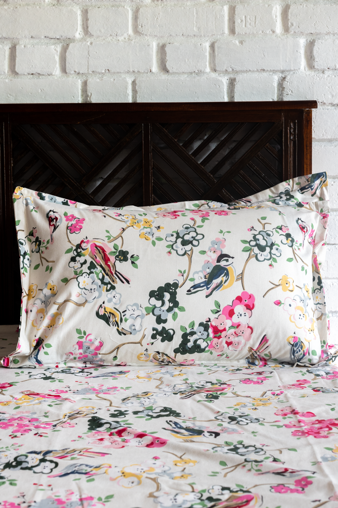 ANOKHI-Cotton floral king size bedsheet