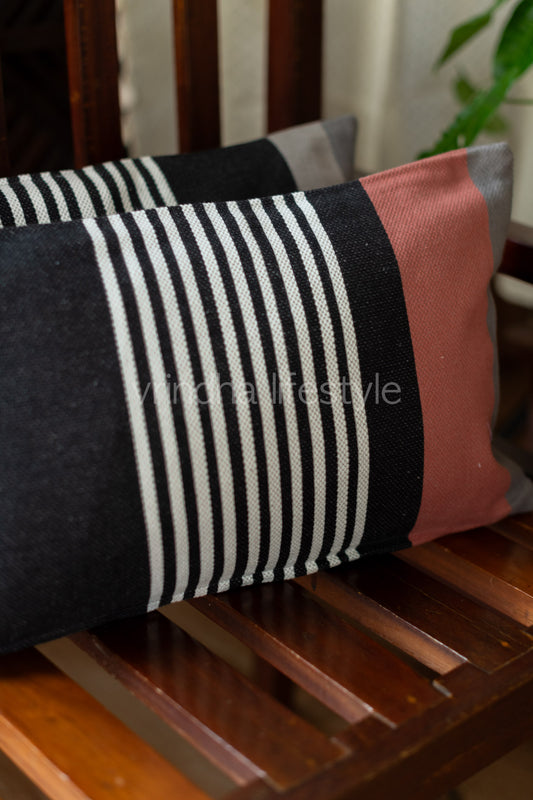 HANDLOOM COTTON LUMBAR CUSHION COVER ( Single unit )