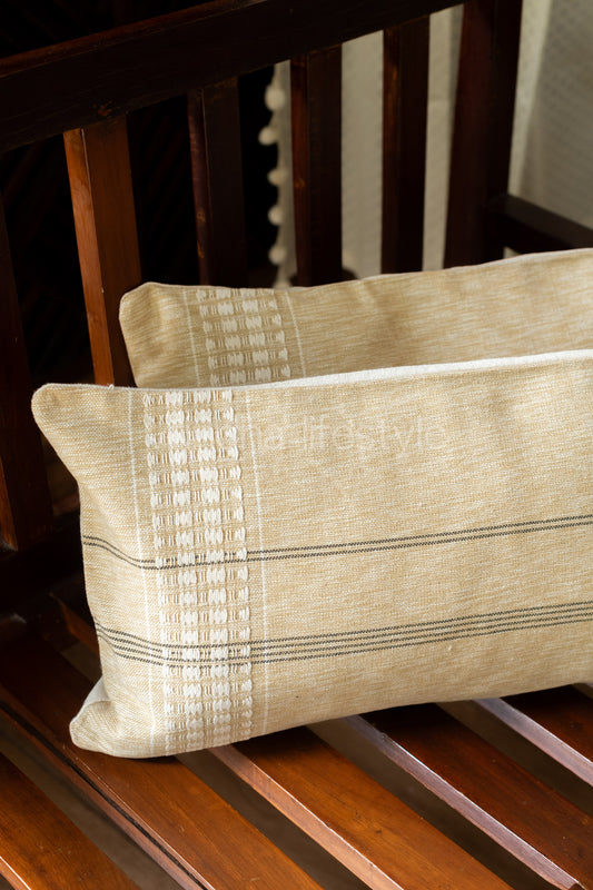 HANDLOOM COTTON LUMBAR CUSHION COVER ( Single unit )