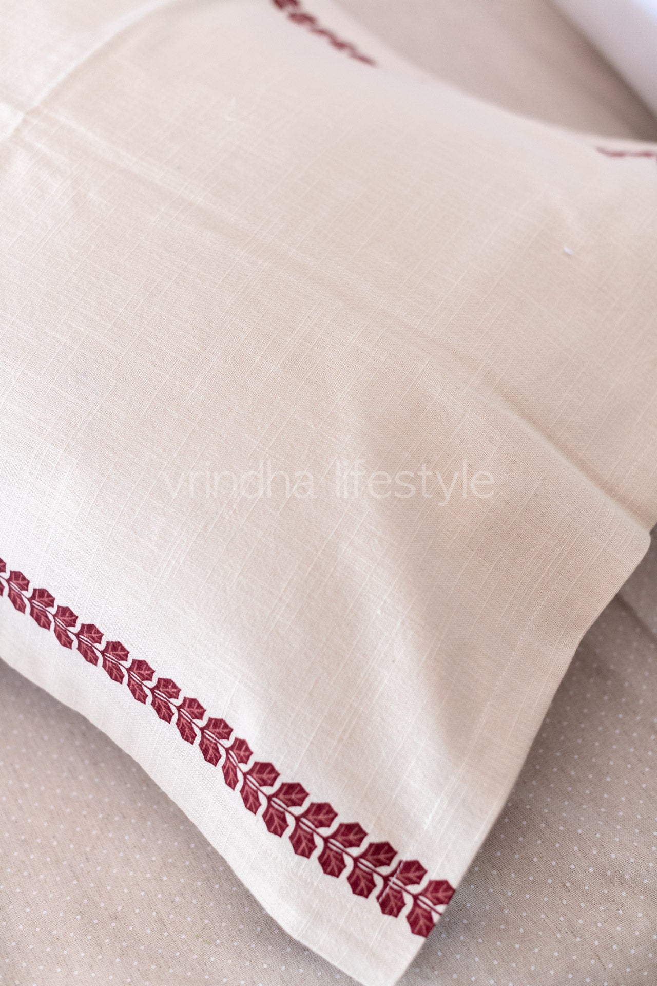 Printed cotton pillow cover-set of 2