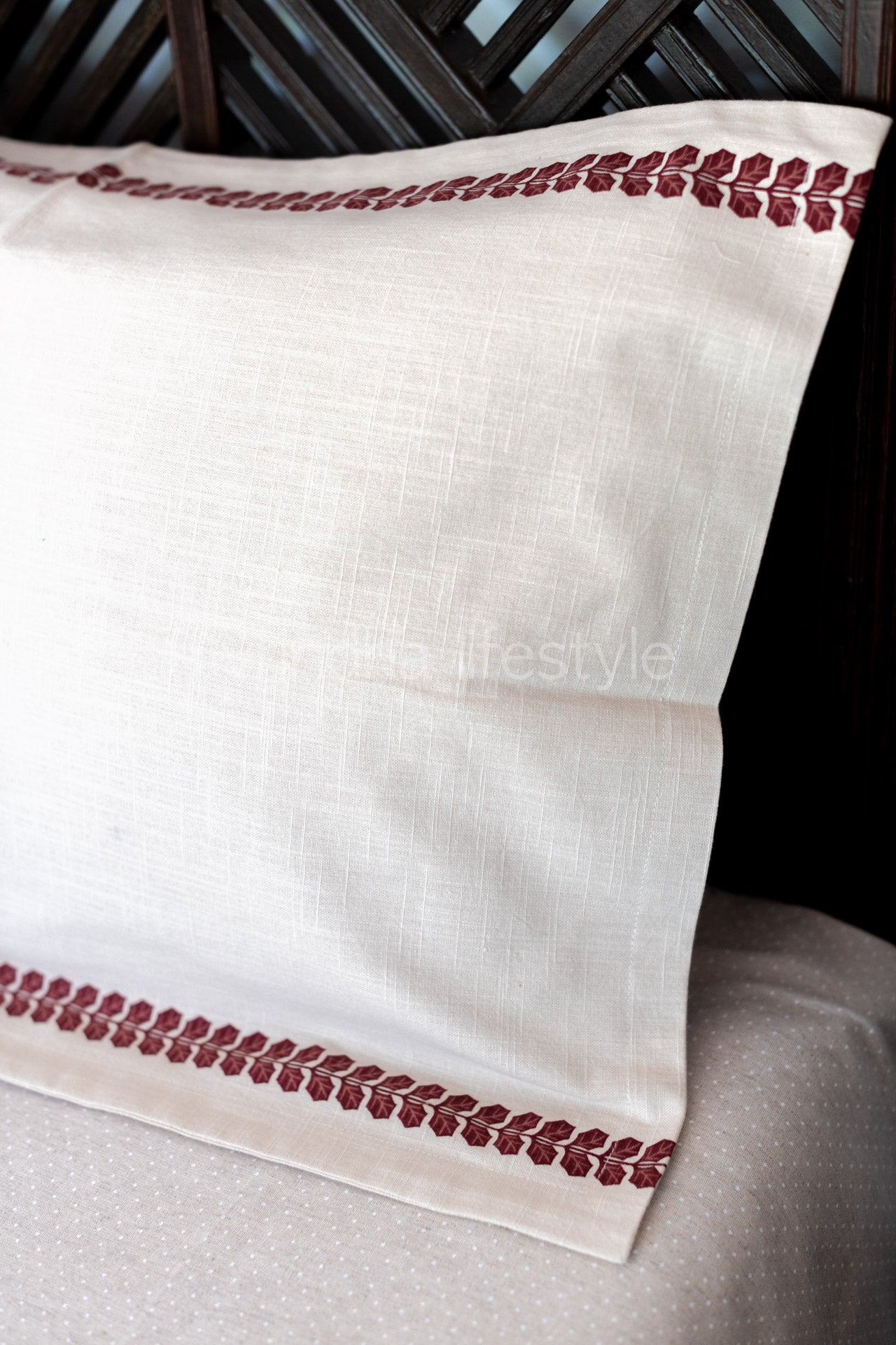 Printed cotton pillow cover-set of 2