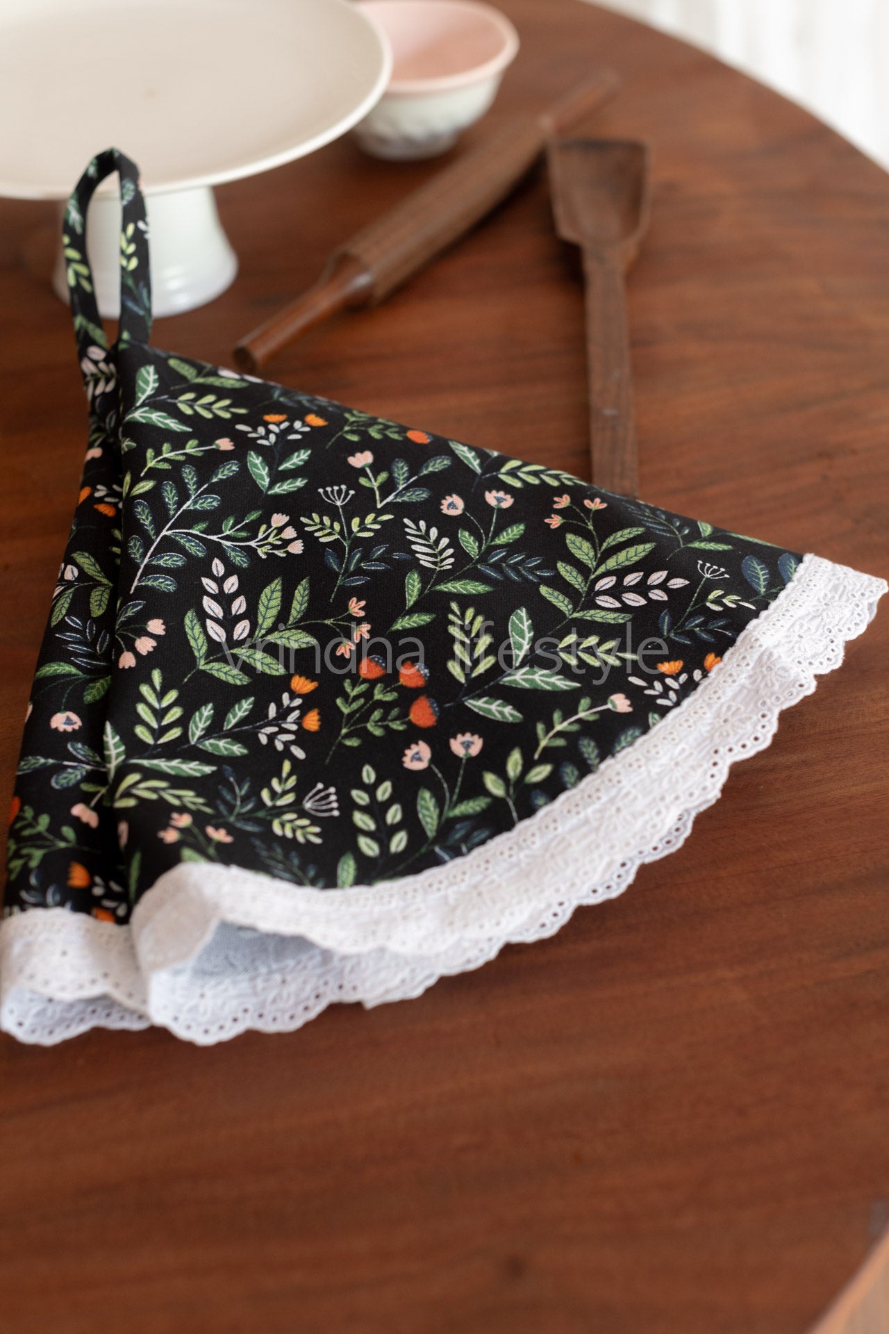 Printed cotton Kitchen towels-round tea towels/basket cover-Single unit
