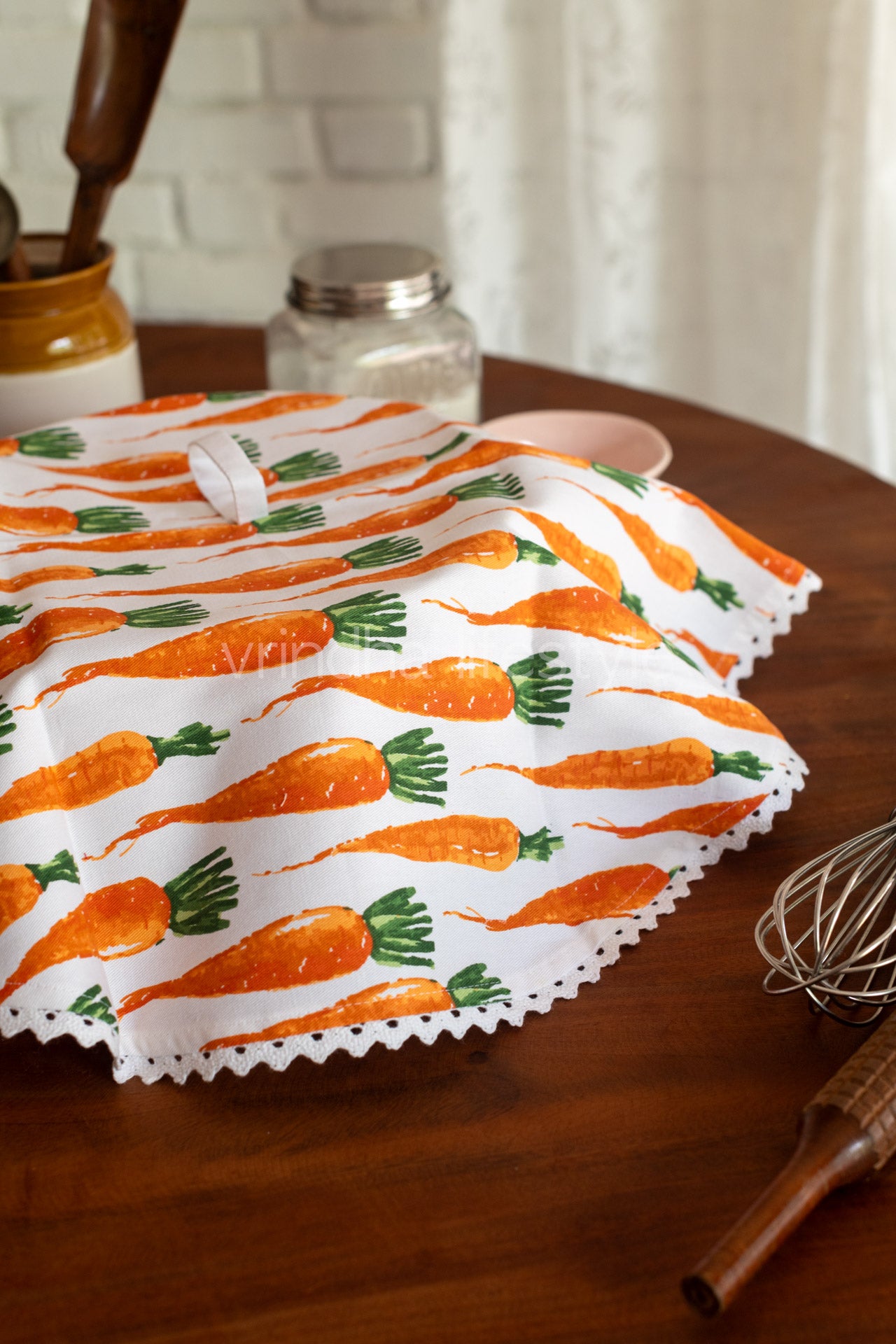 Printed cotton Kitchen towels-round tea towels/basket cover-Single unit
